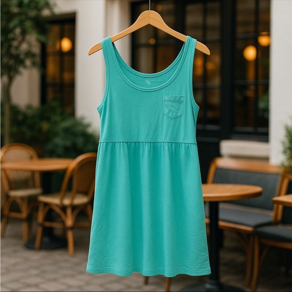 GAP Women’s Teal fit and flare lined dress size XL stretchy, cotton blend beach - Picture 12 of 12